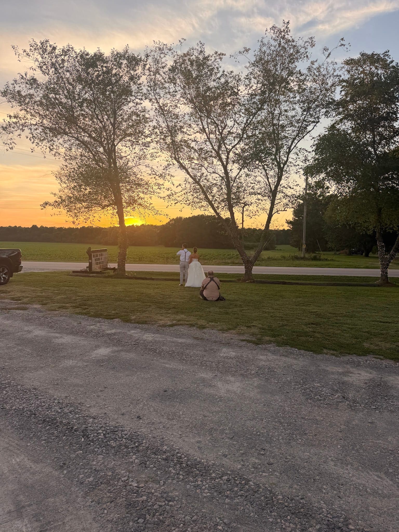 Golden sunset over the open fields at Scarborough House