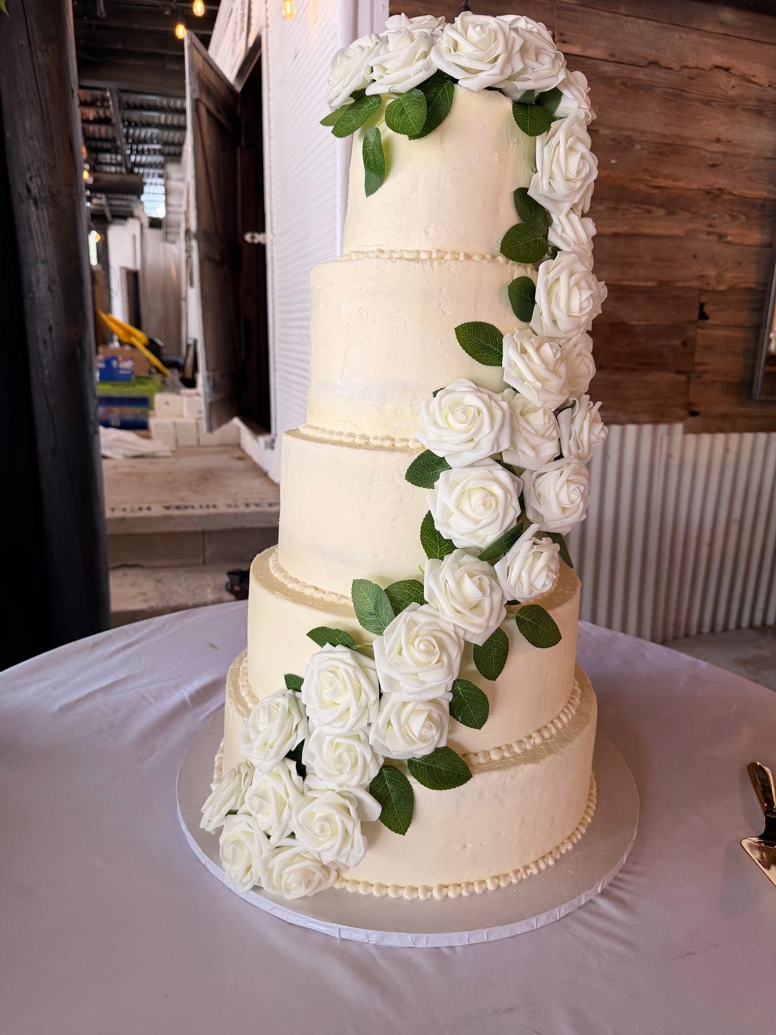 Tiered wedding cake at a Scarborough House wedding